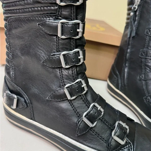 Ash Volcano Super High Top Buckle Sneaker in Black Leather in Size 6 NWT - Picture 9 of 16